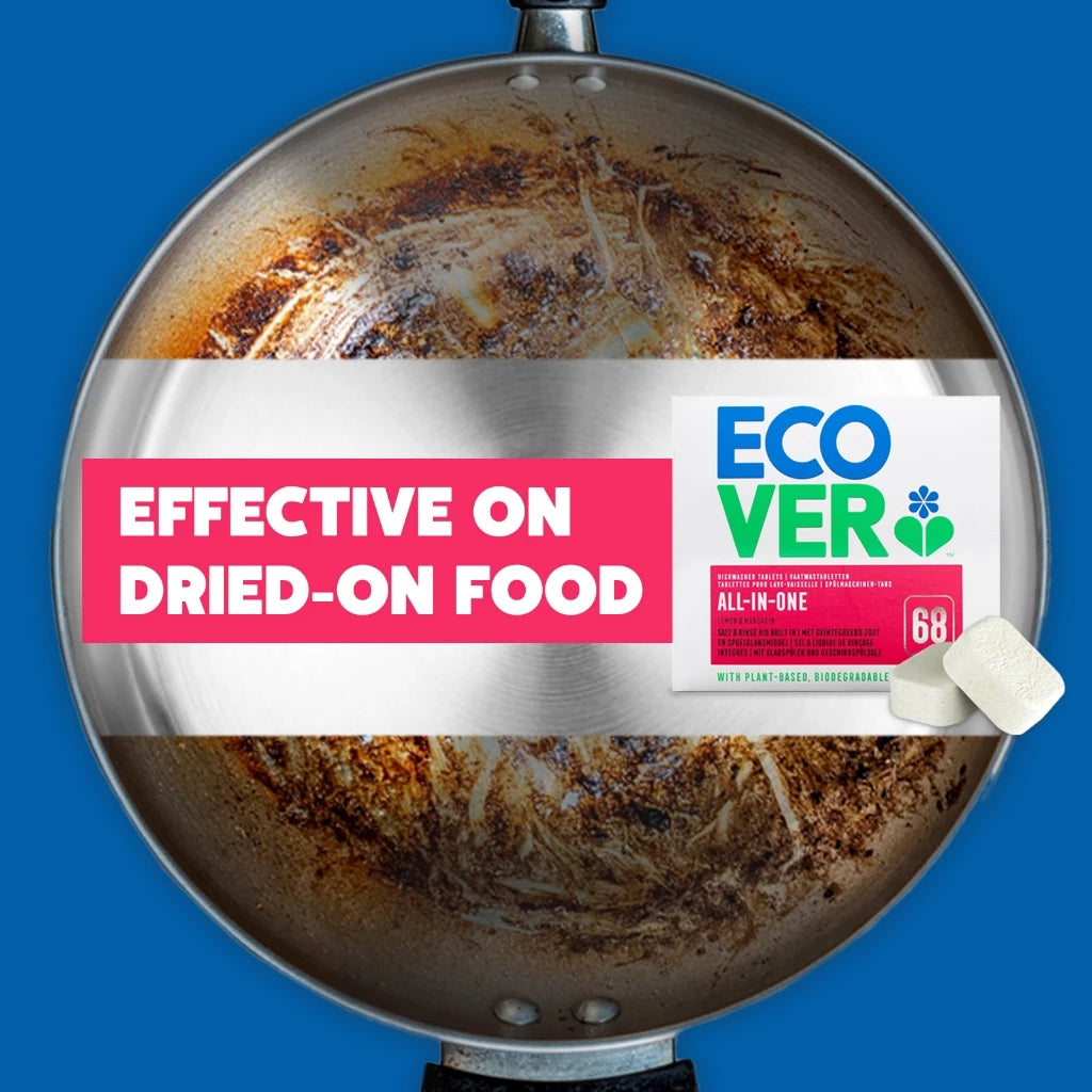 Ecover All-In-One Dishwasher Tablets 68s | Salt & Rinse-aid