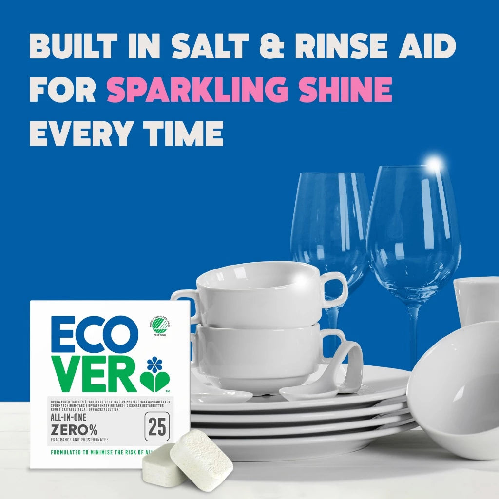 Ecover ZERO Dishwasher Tablets 25s - NO Fragrance