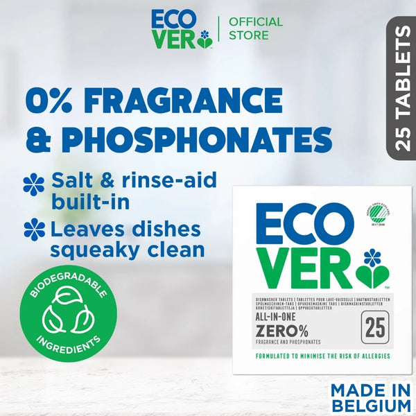 Ecover ZERO Dishwasher Tablets 25s - NO Fragrance